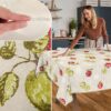 Tischdecke aus Stoff Textil Tischwäsche abwaschbar Tischtuch Baumwolle Polyester Apple In-/Outdoor Tischdecke
