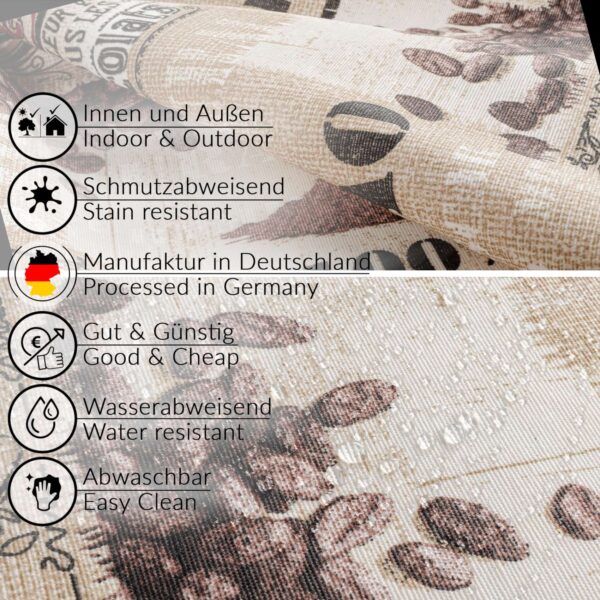 Tischdecke aus Stoff Textil Tischwäsche abwaschbar Tischtuch Baumwolle Polyester Cacao In-/Outdoor Tischdecke – 90x130cm, Schnittkante