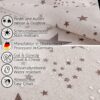 Weihnachtstischdecke Textil Tischdecke Tischwäsche abwaschbar Tischtuch Baumwolle Polyester Christmas Stars – 90x130cm, Schnittkante