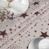 Weihnachtstischdecke Textil Tischdecke Tischwäsche abwaschbar Tischtuch Baumwolle Polyester Christmas Stars – 90x130cm, Schnittkante