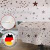 Weihnachtstischdecke Textil Tischdecke Tischwäsche abwaschbar Tischtuch Baumwolle Polyester Christmas Stars – Oval 260x140cm, Schnittkante