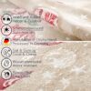 Weihnachtstischdecke Textil Tischdecke Tischwäsche abwaschbar Tischtuch Baumwolle Polyester Stern Kugel Rot Beige – 90x130cm, Schnittkante