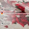 Weihnachtstischdecke Textil Tischdecke Tischwäsche abwaschbar Tischtuch Baumwolle Polyester Christmas Flower – 90x130cm, Schnittkante