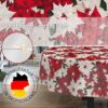 MRT68850_OV_30-6 Weihnachtstischdecke Textil Tischdecke Tischwäsche abwaschbar Tischtuch Baumwolle Polyester Christmas Flower – Oval 280x140cm, Schnittkante