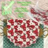 Weihnachtstischdecke Textil Tischdecke Tischwäsche abwaschbar Tischtuch Baumwolle Polyester Christmas Flower – Oval 260x140cm, Schnittkante