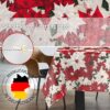 Weihnachtstischdecke Textil Tischdecke Tischwäsche abwaschbar Tischtuch Baumwolle Polyester Christmas Flower – 90x130cm, Schnittkante