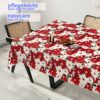 Weihnachtstischdecke Textil Tischdecke Tischwäsche abwaschbar Tischtuch Baumwolle Polyester Christmas Flower – 300x140cm, Schnittkante