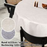 Tischdecke abwaschbar Stofftischdecke Tischwäsche Baumwolle-Polyester Grau Creme