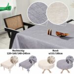 Tischdecke abwaschbar Stofftischdecke Tischwäsche Baumwolle-Polyester Grau Creme