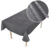 Wachstuch Tischdecke Soft Premium Wachstischdecke 0,5mm Stärke Punkte Damast Mehrfarbig mit Saum – Anthrazit, 110x150cm