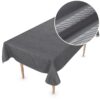 Wachstuchtischdecke Premium Soft Wachstischdecke 0,5mm Stärke Streifen Damast Mehrfarbig mit Saum – Anthrazit, 110x150cm