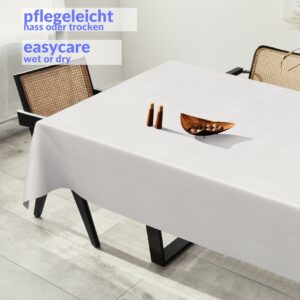 Wachstuchtischdecke abwaschbar Tischdecke Wachstuch Textileffekt Prägung Chic & Charme Weiß Breite 140cm