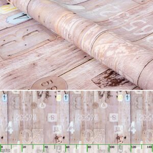 Wachstuchtischdecke abwaschbar Tischdecke Wachstuch Textileffekt Prägung Chic & Charme Modern Holz Industrie Breite 140cm