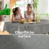 Wachstuchtischdecke abwaschbar Premium Leinenprägung Gartentischdecke Uni Anthrazit Breite 140cm