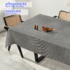 Wachstuchtischdecke abwaschbar Premium Leinenprägung Gartentischdecke Uni Anthrazit Breite 140cm