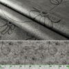 Wachstuchtischdecke Tischdecke abwaschbar Outdoor Premium Leinenprägung Gartentischdecke Anthrazit Blume Breite 140cm
