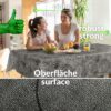 Wachstuchtischdecke Tischdecke abwaschbar Outdoor Premium Leinenprägung Gartentischdecke Anthrazit Blume Breite 140cm