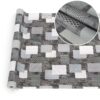 Wachstuchtischdecke abwaschbar Premium Leinenprägung Gartentischdecke Outdoor Tischdecke Patchwork Betonoptik Breite 140cm