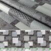 Wachstuchtischdecke abwaschbar Premium Leinenprägung Gartentischdecke Outdoor Tischdecke Patchwork Betonoptik Breite 140cm
