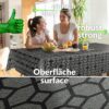 Wachstuchtischdecke Premium Leinenprägung Gartentischdecke Outdoor Tischdecke abwaschbar Geometrie Dunkelgrau Breite 140cm