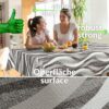 Wachstuchtischdecke abwaschbar Premium Leinenprägung Gartentischdecke Wellen Weiß Grau Breite 140cm