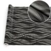 Wachstuchtischdecke abwaschbar Premium Leinenprägung Gartentischdecke Wellen Grau Breite 140cm
