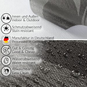 Wachstuchtischdecke abwaschbar Premium Leinenprägung Gartentischdecke Wellen Grau Breite 140cm