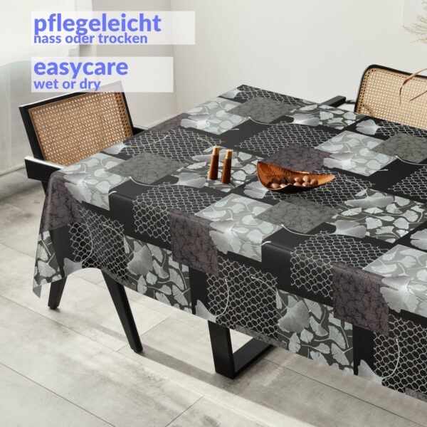 Wachstuchtischdecke abwaschbar Premium Leinenprägung Gartentischdecke Miranda Breite 140cm – 100x140cm, Schnittkante
