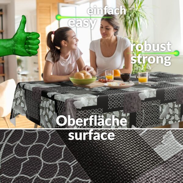 Wachstuchtischdecke abwaschbar Premium Leinenprägung Gartentischdecke Miranda Breite 140cm – 100x140cm, Schnittkante