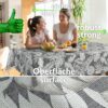 Wachstuchtischdecke abwaschbar Premium Leinenprägung Gartentischdecke Palmenblätter Silber Grau Breite 140cm