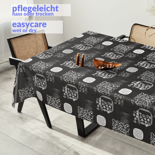 Wachstuchtischdecke abwaschbar Premium Leinenprägung Gartentischdecke Fantasy Breite 140cm – 100x140cm, Schnittkante