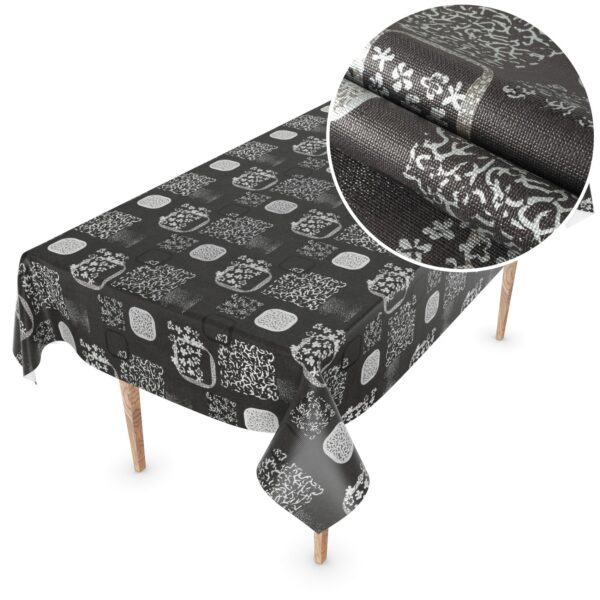 Wachstuchtischdecke abwaschbar Premium Leinenprägung Gartentischdecke Fantasy Breite 140cm – 100x140cm, Schnittkante