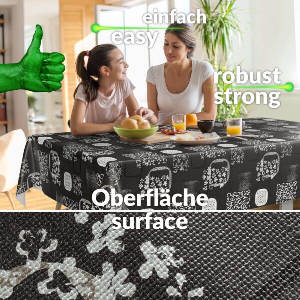 Wachstuchtischdecke abwaschbar Premium Leinenprägung Gartentischdecke Fantasy Breite 140cm – 100x140cm, Schnittkante