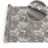 Wachstuchtischdecke abwaschbar Premium Leinenprägung Gartentischdecke Blumen Grau Breite 140cm