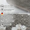 Wachstuchtischdecke abwaschbar Premium Leinenprägung Gartentischdecke Blumen Grau Breite 140cm