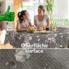 Wachstuchtischdecke abwaschbar Premium Leinenprägung Gartentischdecke Blumen Grau Breite 140cm