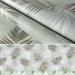 Wachstuchtischdecke Wachstuch Tischdecke abwaschbar Premium Prägung Gartentischdecke Palmblätter Breite 140cm