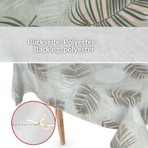 Wachstuchtischdecke Wachstuch Tischdecke abwaschbar Premium Prägung Gartentischdecke Palmblätter Breite 140cm