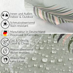 Wachstuchtischdecke Wachstuch Tischdecke abwaschbar Premium Prägung Gartentischdecke Palmblätter Breite 140cm