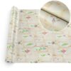 Wachstuchtischdecke Wachstuch Tischdecke abwaschbar Premium Prägung Gartentischdecke Blumen Beige Breite 140cm