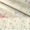 Wachstuchtischdecke Wachstuch Tischdecke abwaschbar Premium Prägung Gartentischdecke Blumen Beige Breite 140cm