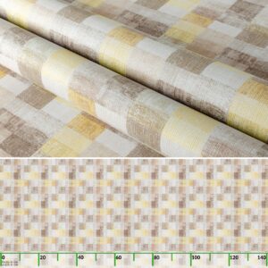 Wachstuchtischdecke Wachstuch Tischdecke abwaschbar Premium Prägung Gartentischdecke Karo Beige Breite 140cm