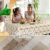 Wachstuchtischdecke Wachstuch Tischdecke abwaschbar Premium Prägung Gartentischdecke Karo Beige Breite 140cm – 100x140cm, Schnittkante