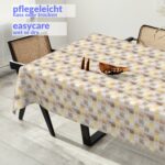 Wachstuchtischdecke Wachstuch Tischdecke abwaschbar Premium Prägung Gartentischdecke Karo Beige Breite 140cm
