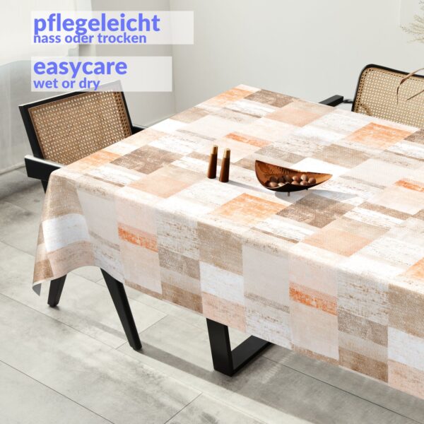 Wachstuchtischdecke Wachstuch Tischdecke abwaschbar rechteck, rund, oval hochwertige Bedruckung Gartentischdecke MIMOSA Patchwork Oldstyle Breite 140cm – 100x140cm, Schnittkante