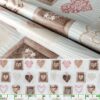 Wachstuchtischdecke Wachstuch Tischdecke abwaschbar rechteck, rund, oval hochwertige Bedruckung Gartentischdecke MIMOSA Holz Liebe Herz Breite 140cm
