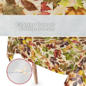 Wachstuchtischdecke Wachstuch Tischdecke abwaschbar rechteck, rund, oval hochwertige Bedruckung Gartentischdecke MIMOSA Herbst Blätter Breite 140cm