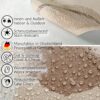 Wachstuchtischdecke Wachstuch Tischdecke abwaschbar rechteck, rund, oval hochwertige Bedruckung Gartentischdecke MIMOSA Kreise Beige Ornamente Breite 140cm – 100x140cm, Schnittkante