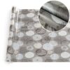 Wachstuchtischdecke Wachstuch Tischdecke abwaschbar rechteck, rund, oval hochwertige Bedruckung Gartentischdecke MIMOSA Kreise Grau Ornamente Breite 140cm