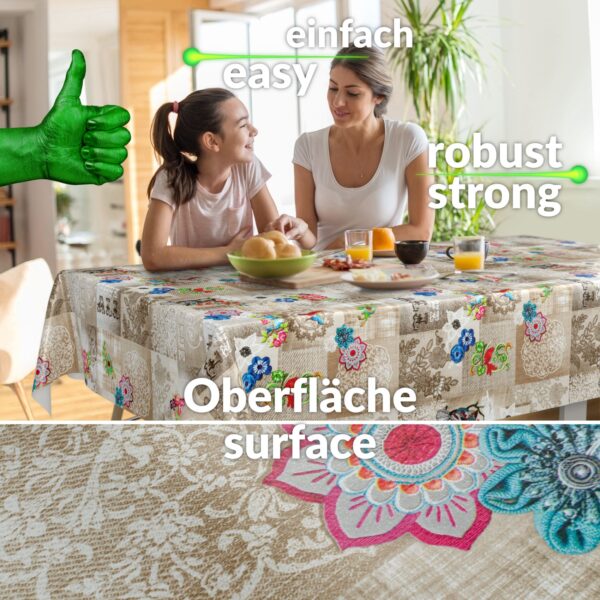 Wachstuchtischdecke Wachstuch Tischdecke abwaschbar rechteck, rund, oval hochwertige Bedruckung Gartentischdecke MIMOSA Kolibri Love Breite 140cm – 100x140cm, Schnittkante